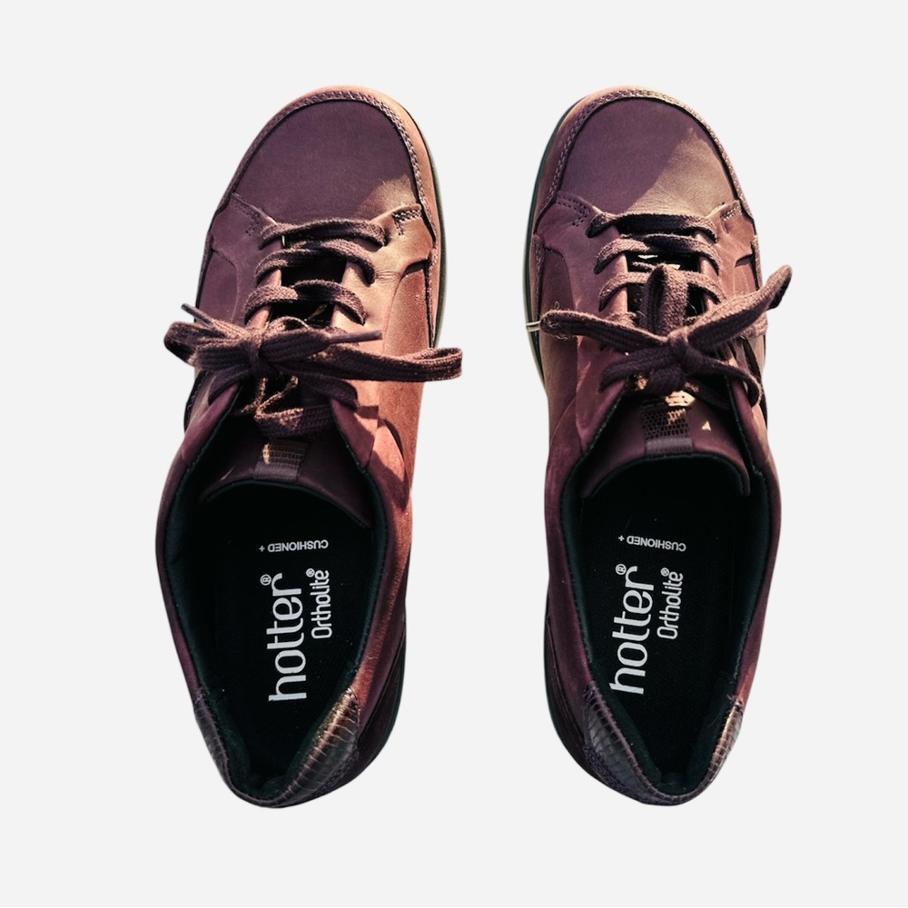 HOTTER Fearne II Otholite Sz 8 Purple Lace Up Comfort Casual Sneaker Shoes NEW